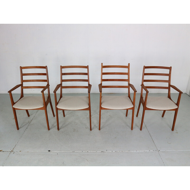 4 Esszimmerstühle aus Teakholz von Kai Kristiansen, Dänemark 1960er Jahre
