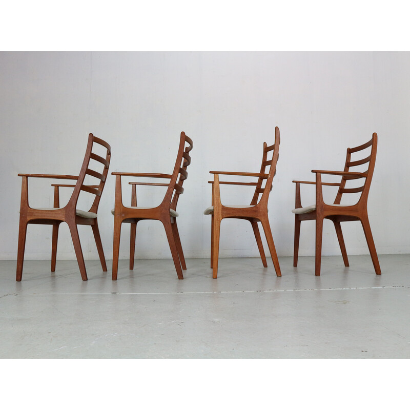 Ensemble de 4 chaises vintage en teck par Kai Kristiansen, Danemark 1960