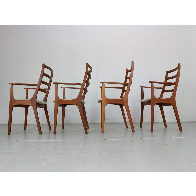 Set of 4 vintage teak dinning chairs by Kai Kristiansen, Denmark 1960s