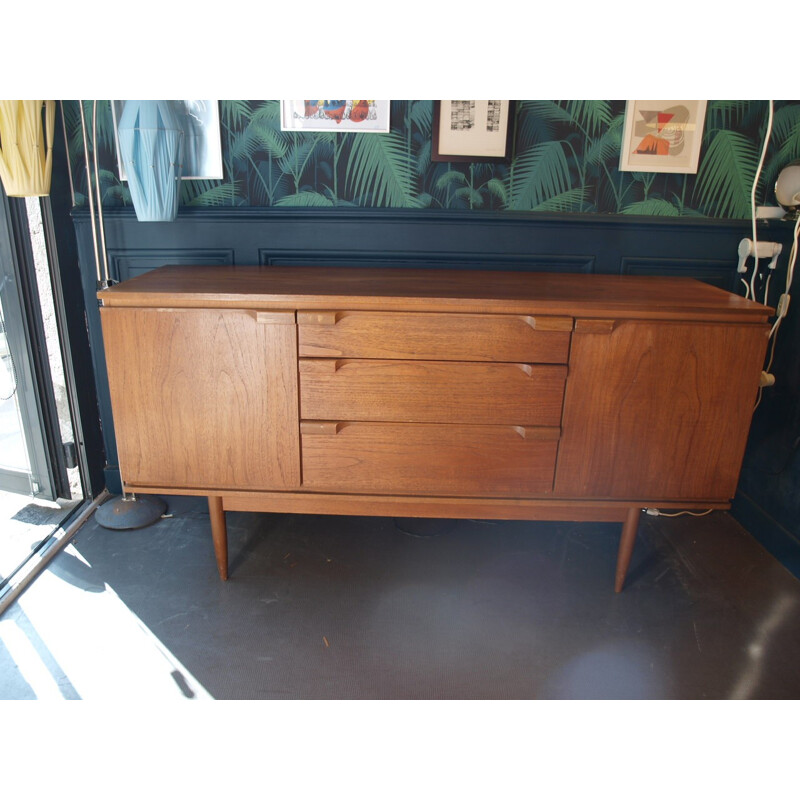 Small sideboard in teak with 3 drawers in the middle - 1960s