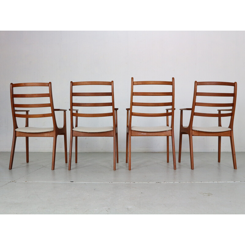 Ensemble de 4 chaises vintage en teck par Kai Kristiansen, Danemark 1960