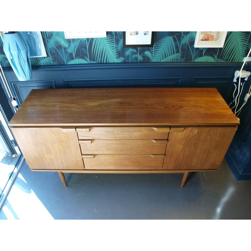 Small sideboard in teak with 3 drawers in the middle - 1960s