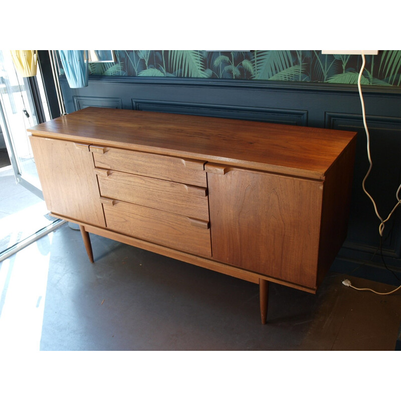 Small sideboard in teak with 3 drawers in the middle - 1960s