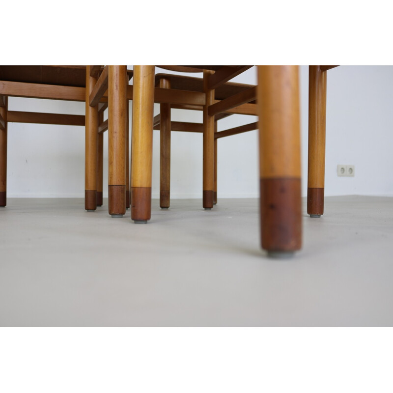 Set of 4 Danish design dinnerchairs in teak and beech produced by Kvetny and Sonners Stolefabrik - 1960s