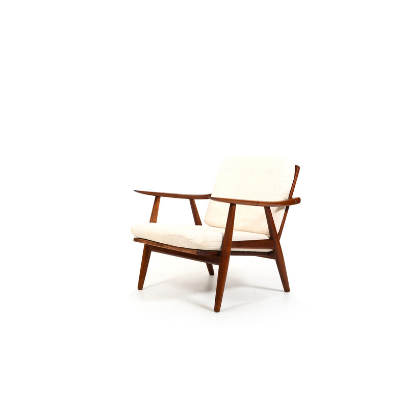 Vintage Ge-270 teakhouten fauteuil van Hans J. Wegner voor Getama, Denemarken 1956