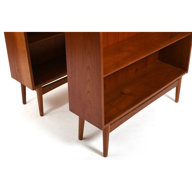 Pair of vintage Danish bookcases in teak by Johannes Sorth for Nexø Møbelfabrik, 1960s