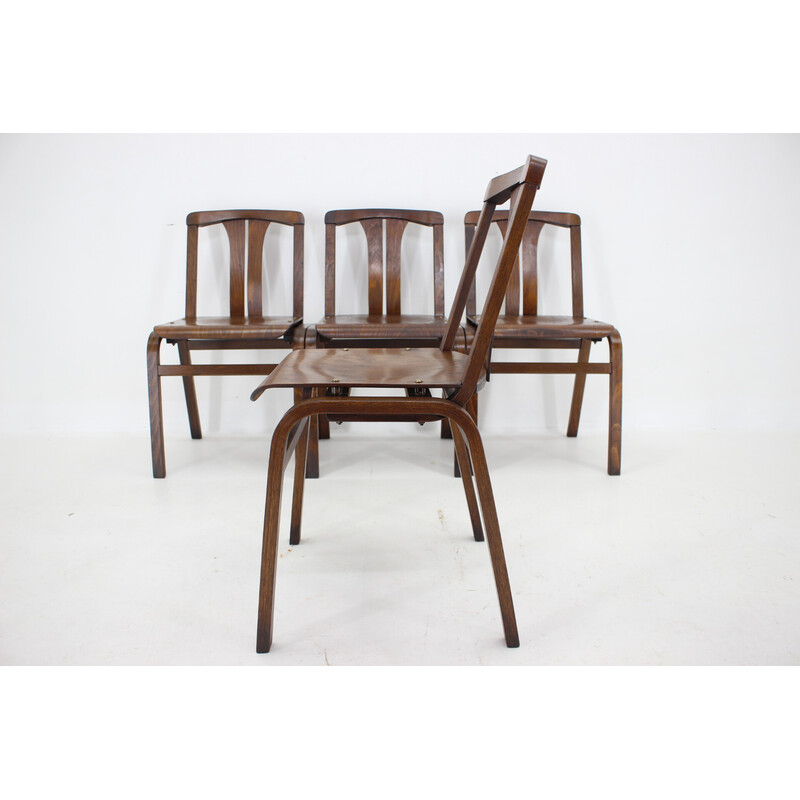 Vintage beechwood side chair by Ton, Czechoslovakia 1980s