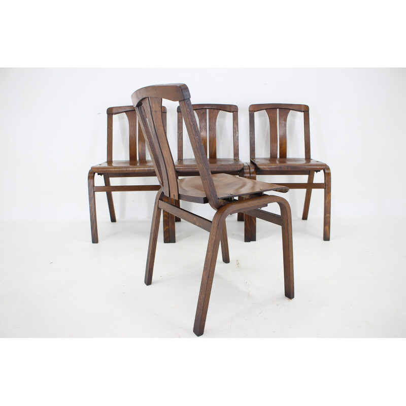 Vintage beechwood side chair by Ton, Czechoslovakia 1980s