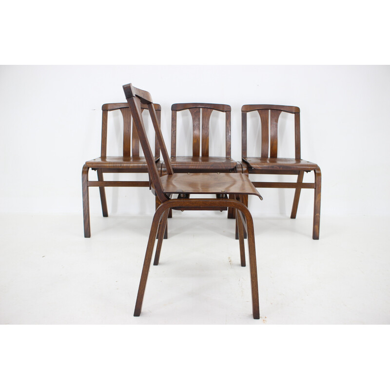 Vintage beechwood side chair by Ton, Czechoslovakia 1980s