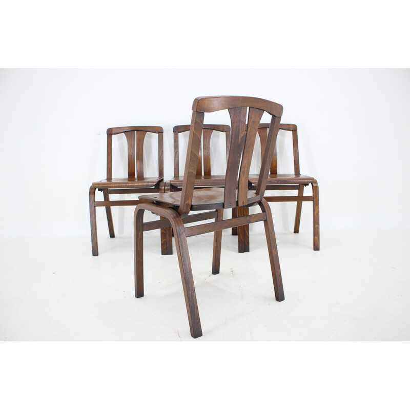 Vintage beechwood side chair by Ton, Czechoslovakia 1980s