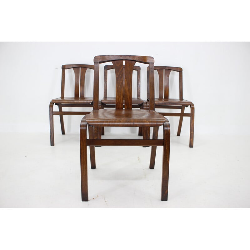 Vintage beechwood side chair by Ton, Czechoslovakia 1980s