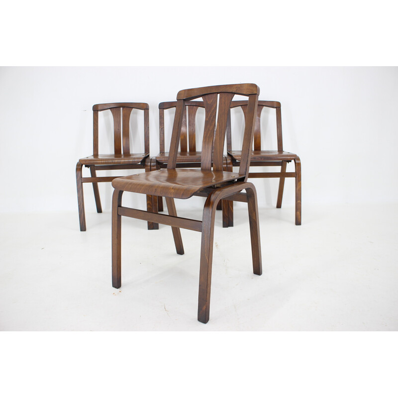 Vintage beechwood side chair by Ton, Czechoslovakia 1980s