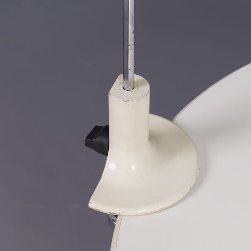 White coupe arc lamp by Joe Colombo for Oluce - 1960s