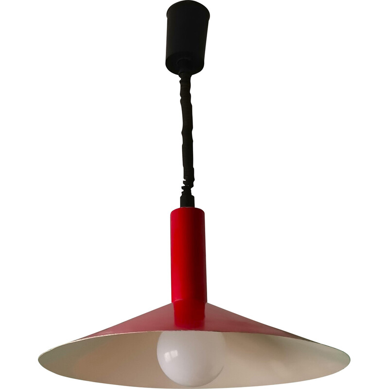 Suspension scandinave vintage en aluminium rouge, 1960