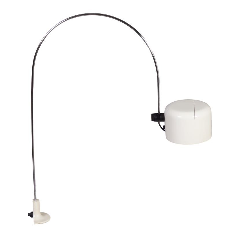 White coupe arc lamp by Joe Colombo for Oluce - 1960s