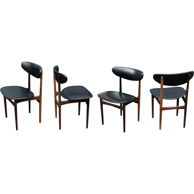 Set of 4 vintage rosewood dining chairs by Scantic Møbelværk, Denmark 1960s