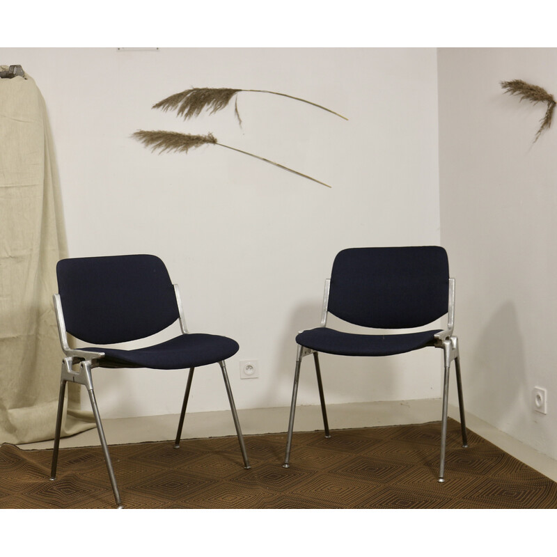 Pair of vintage Dsc 106 chairs by Giancarlo Piretti for Anonima Casteli, 1960