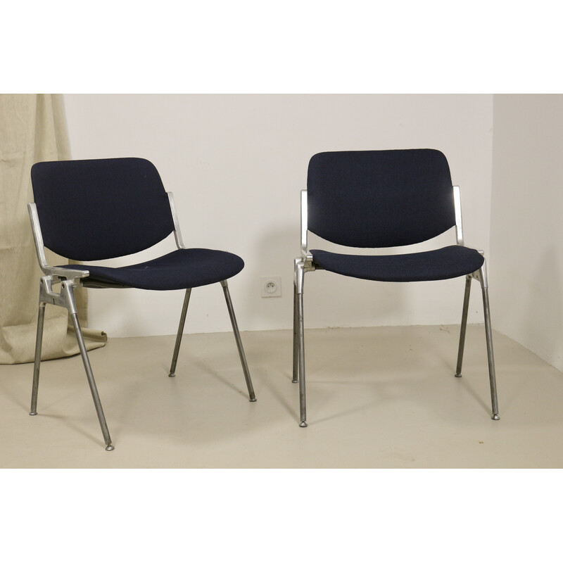 Pair of vintage Dsc 106 chairs by Giancarlo Piretti for Anonima Casteli, 1960