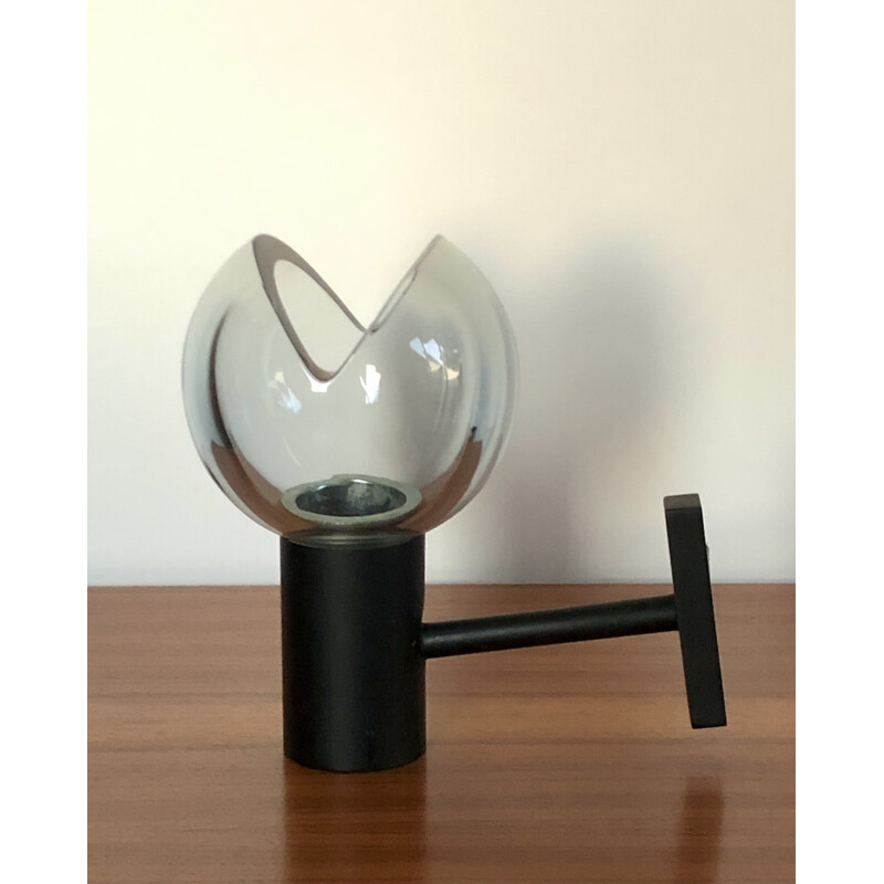 Grijsgetinte wandlamp van Murano-glas van Flavio Poli, Italië 1960