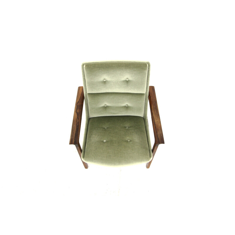 Scandinavian vintage rosewood armchair by Fredrik kayser for Vatne Möbler, Norway 1960