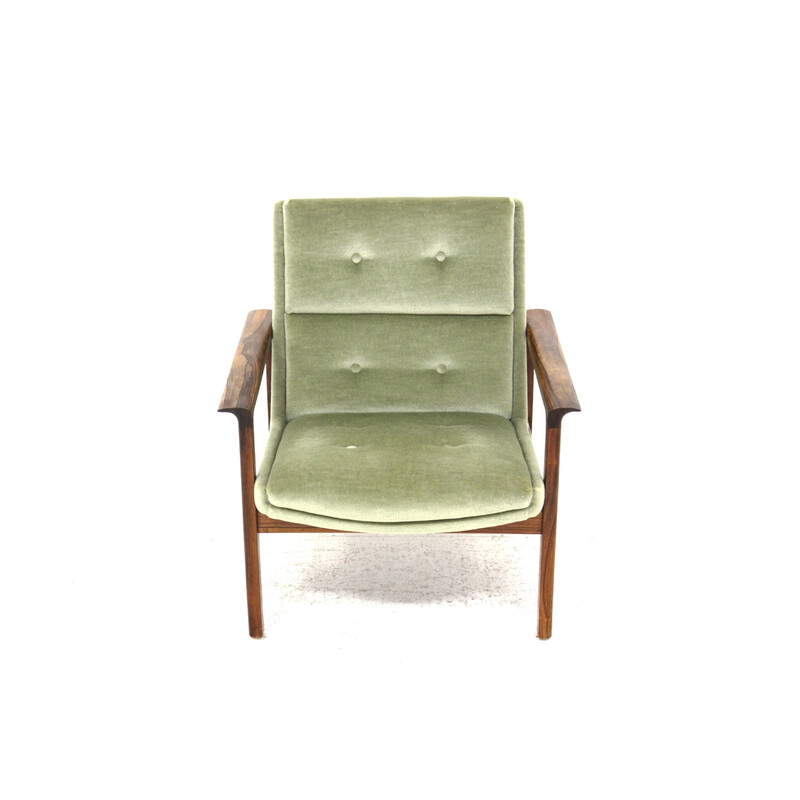 Sillón vintage escandinavo de palisandro de Fredrik kayser para Vatne Möbler, Noruega 1960