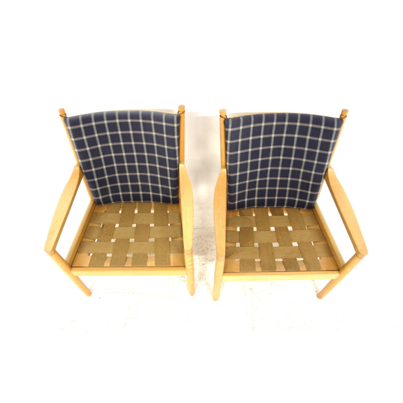 Pair of vintage armchairs "model 1788" by Hans J Wegner for Fritz Hansen, Denmark 1970