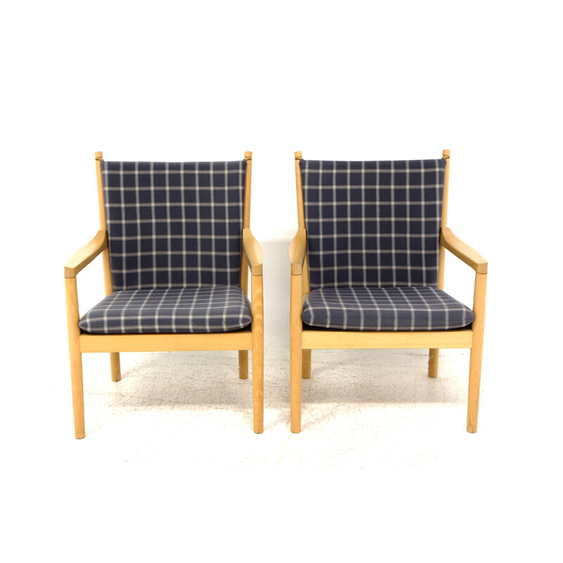 Pair of vintage armchairs "model 1788" by Hans J Wegner for Fritz Hansen, Denmark 1970