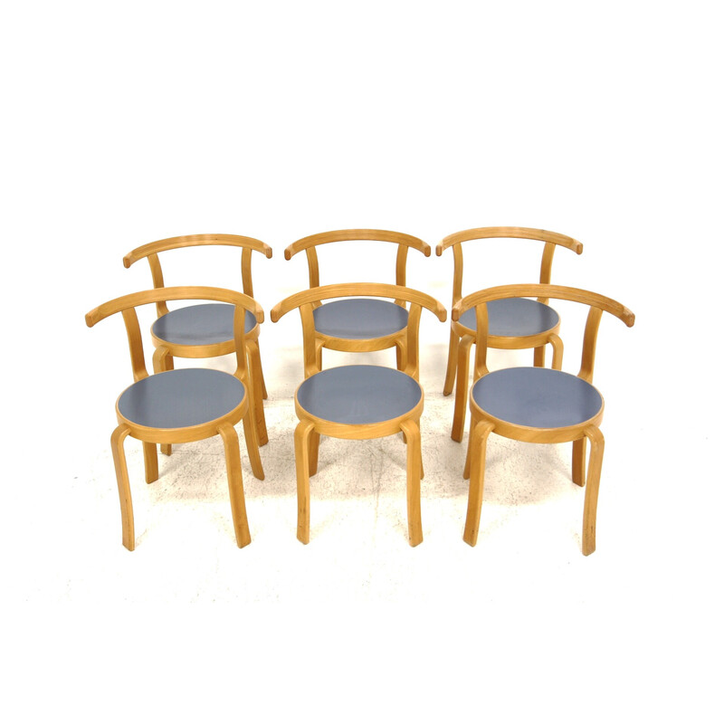 Set of 6 vintage chairs "The 8000 serie" by Rud Thygesen and Johnny Sørensen, Denmark 1980