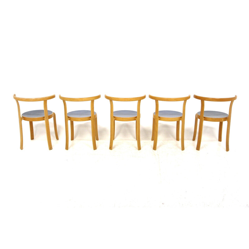 Set of 5 vintage chairs "The 8000 serie" by Rud Thygesen and Johnny Sørensen, Denmark 1980