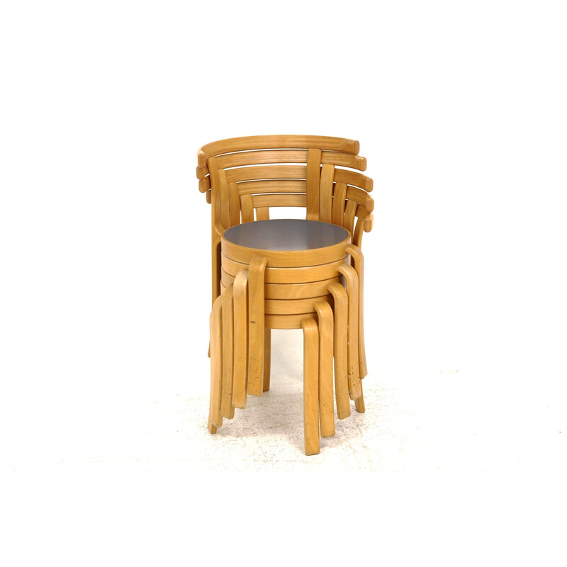 Set of 5 vintage chairs "The 8000 serie" by Rud Thygesen and Johnny Sørensen, Denmark 1980