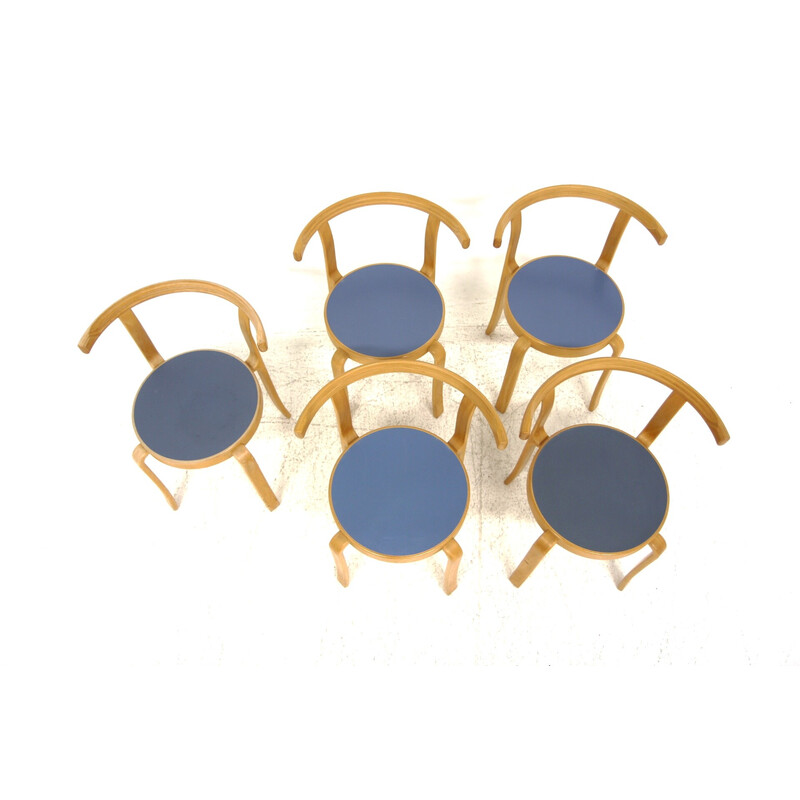 Set of 5 vintage chairs "The 8000 serie" by Rud Thygesen and Johnny Sørensen, Denmark 1980
