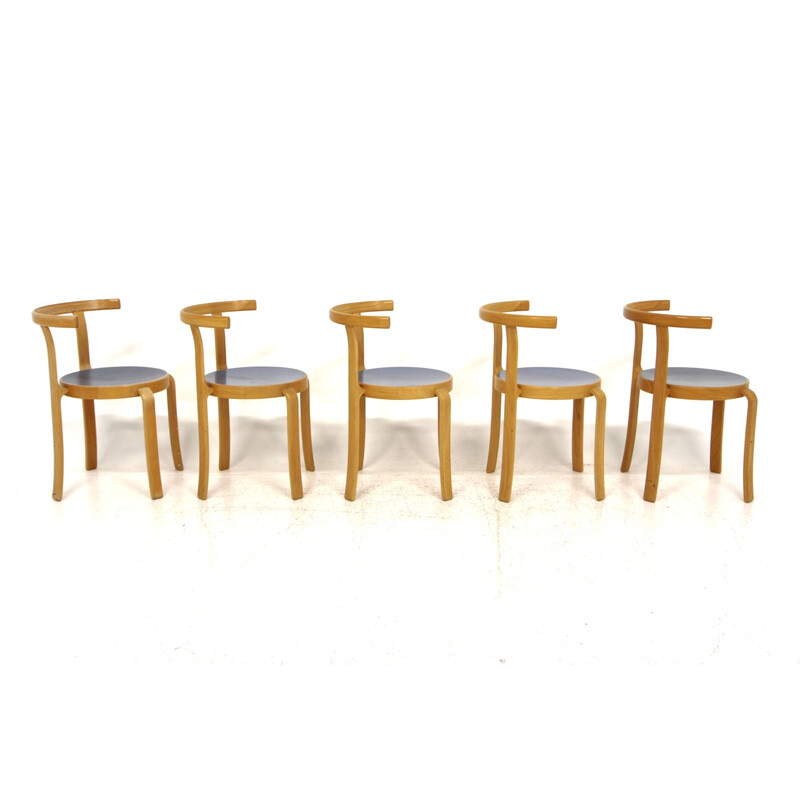 Set van 5 vintage stoelen "De 8000-serie" van Rud Thygesen en Johnny Sørensen, Denemarken 1980