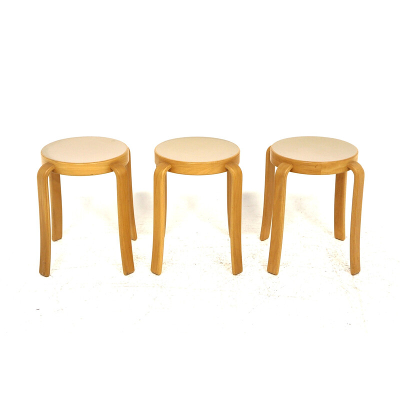 Set of 3 vintage stools "The 8000 serie" by Rud Thygesen and Johnny Sørensen, Denmark 1960