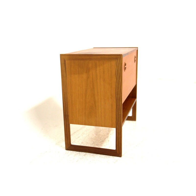 Scandinavian vintage "Domino" teak chest of drawers by Arne Wahl-Iversen, Sweden 1960