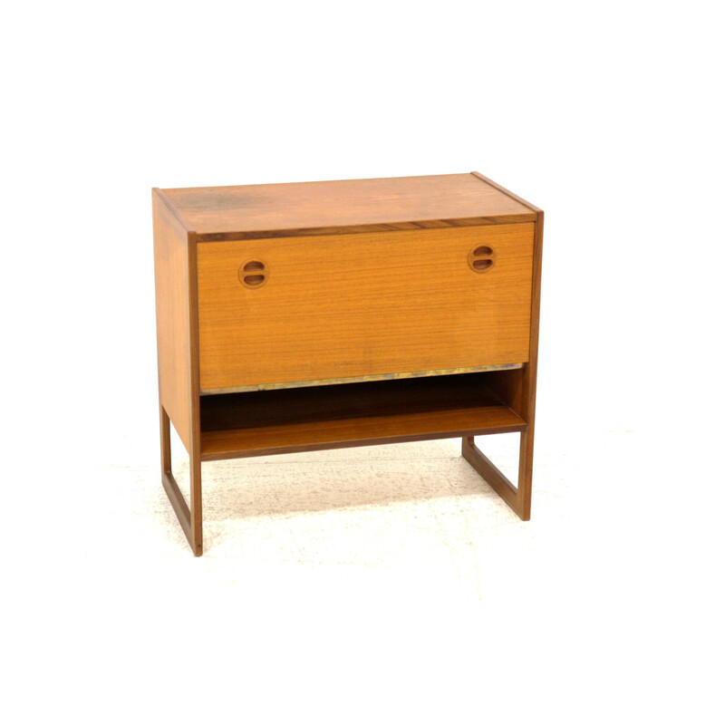 Scandinavian vintage "Domino" teak chest of drawers by Arne Wahl-Iversen, Sweden 1960