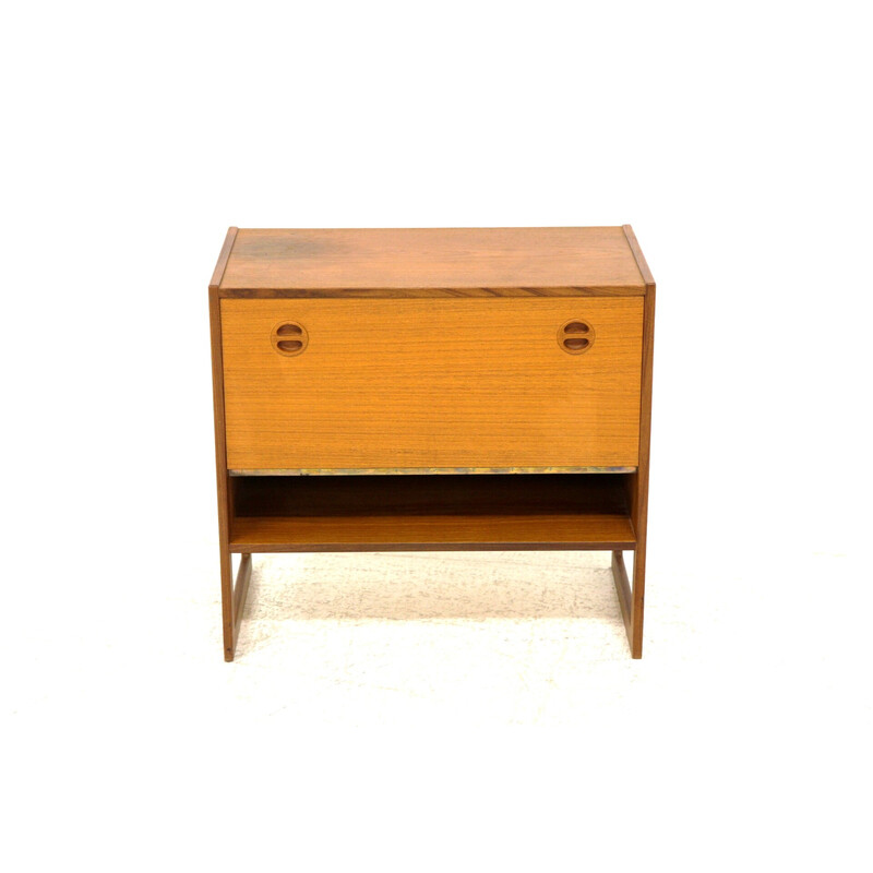 Scandinavian vintage "Domino" teak chest of drawers by Arne Wahl-Iversen, Sweden 1960