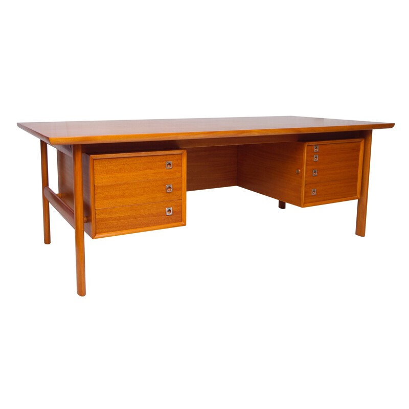 Danish mid century large executive desk - 1960s  