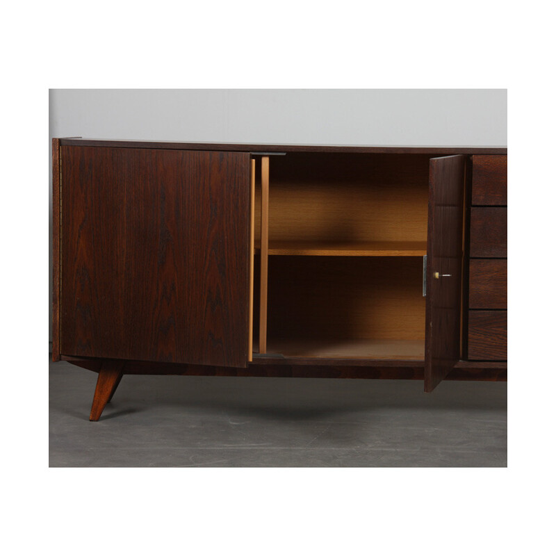 Vintage U-460 dark oakwood sideboard by Jiri Jiroutek for Interier Praha, 1960