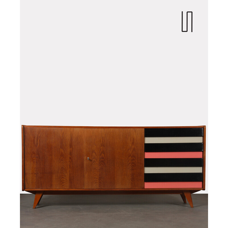 Credenza vintage in rovere modello U-460 di Jiri Jiroutek per Interier Praha, 1960