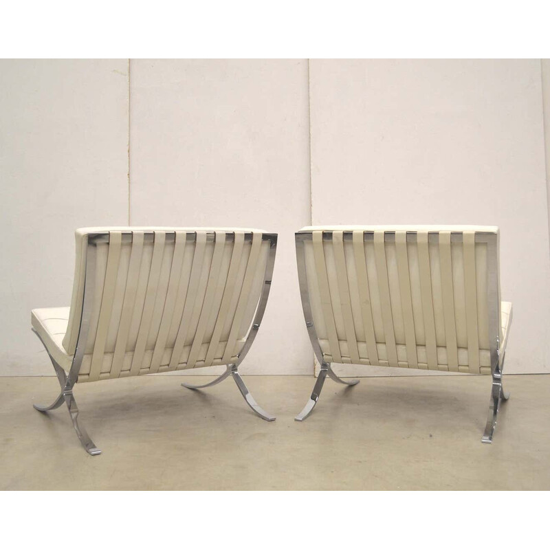 Cadeira de braços Vintage Barcelona de Mies Van der Rohe e Lily Reich, Itália 1970
