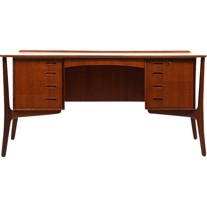 Danish vintage teak desk by Svend Aage Madsen for Hp Hansen, 1960s