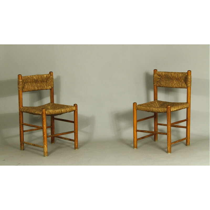 Pair of vintage Dordogne chairs by Charlotte Perriand for Robert Sentou, 1970s