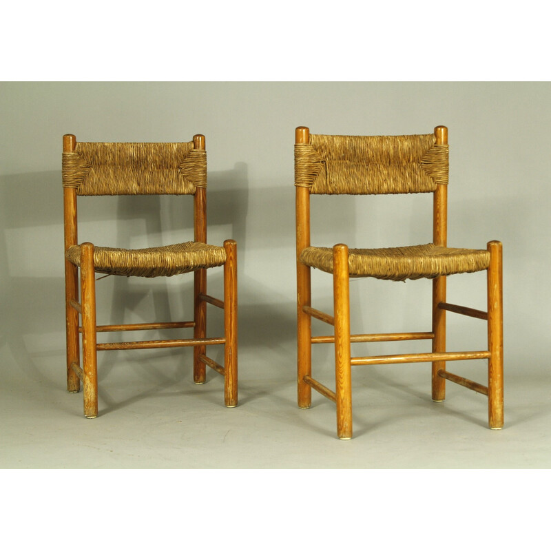 Paire de chaises vintage Dordogne de Charlotte Perriand pour Robert Sentou, 1970