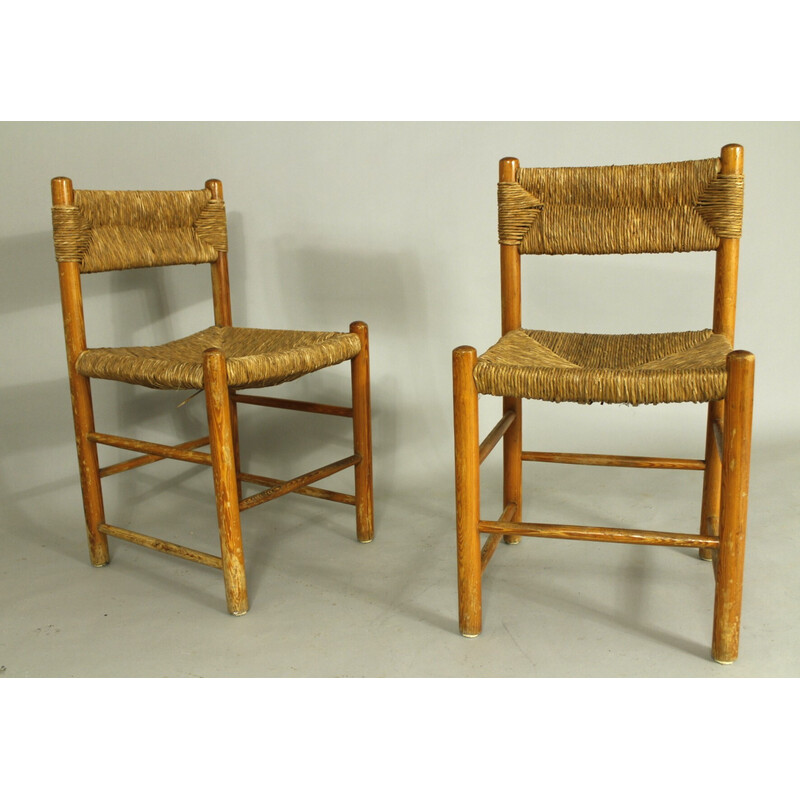 Paire de chaises vintage Dordogne de Charlotte Perriand pour Robert Sentou, 1970