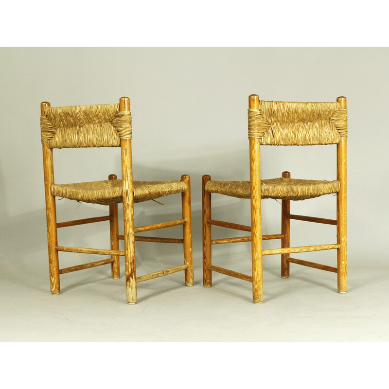 Pareja de sillas vintage Dordogne de Charlotte Perriand para Robert Sentou, años 70