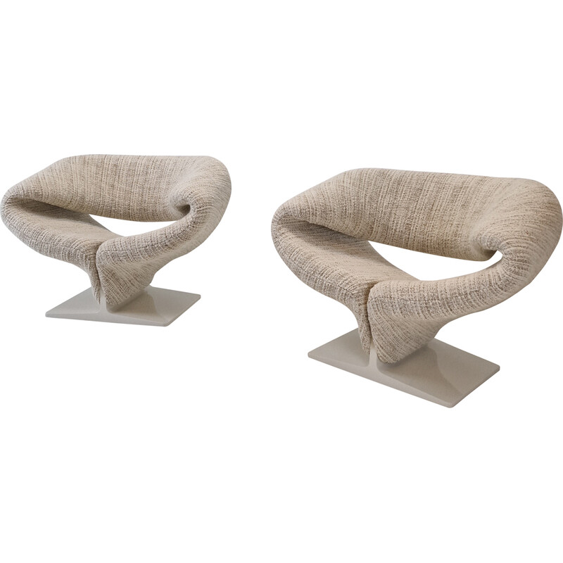 Pair of vintage Ribbon armchairs by Pierre Paulin for Artifort, 1960s
