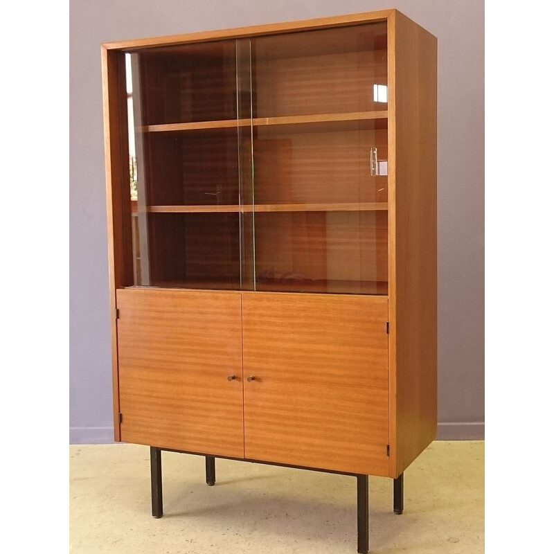 Mid-century small bookcase with a window glass - 1960s