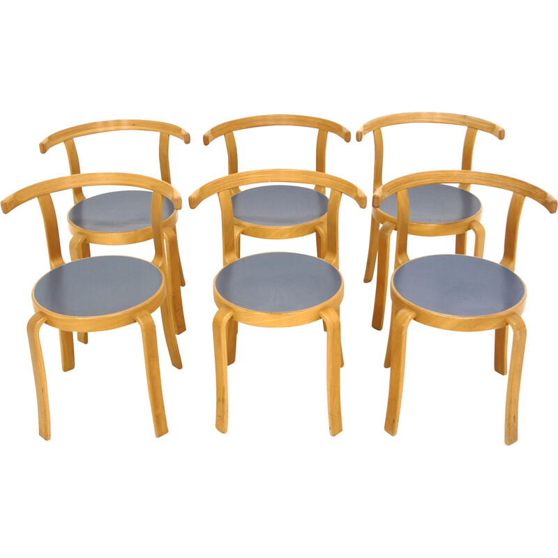 Set of 6 vintage chairs "The 8000 serie" by Rud Thygesen and Johnny Sørensen, Denmark 1980