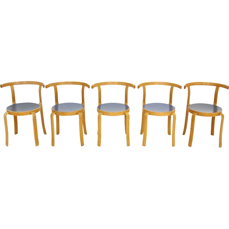 Set of 5 vintage chairs "The 8000 serie" by Rud Thygesen and Johnny Sørensen, Denmark 1980