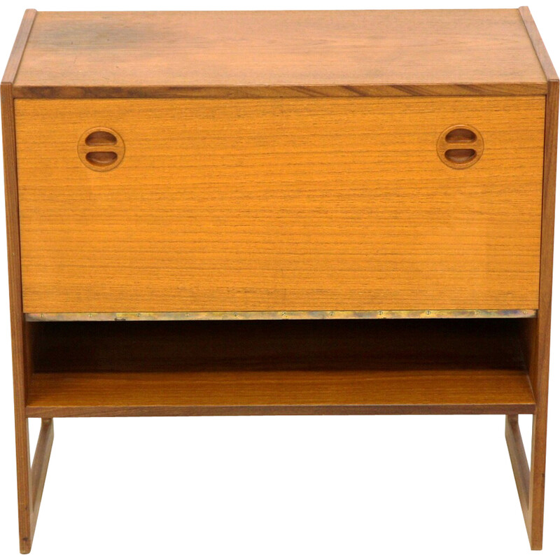 Scandinavian vintage "Domino" teak chest of drawers by Arne Wahl-Iversen, Sweden 1960